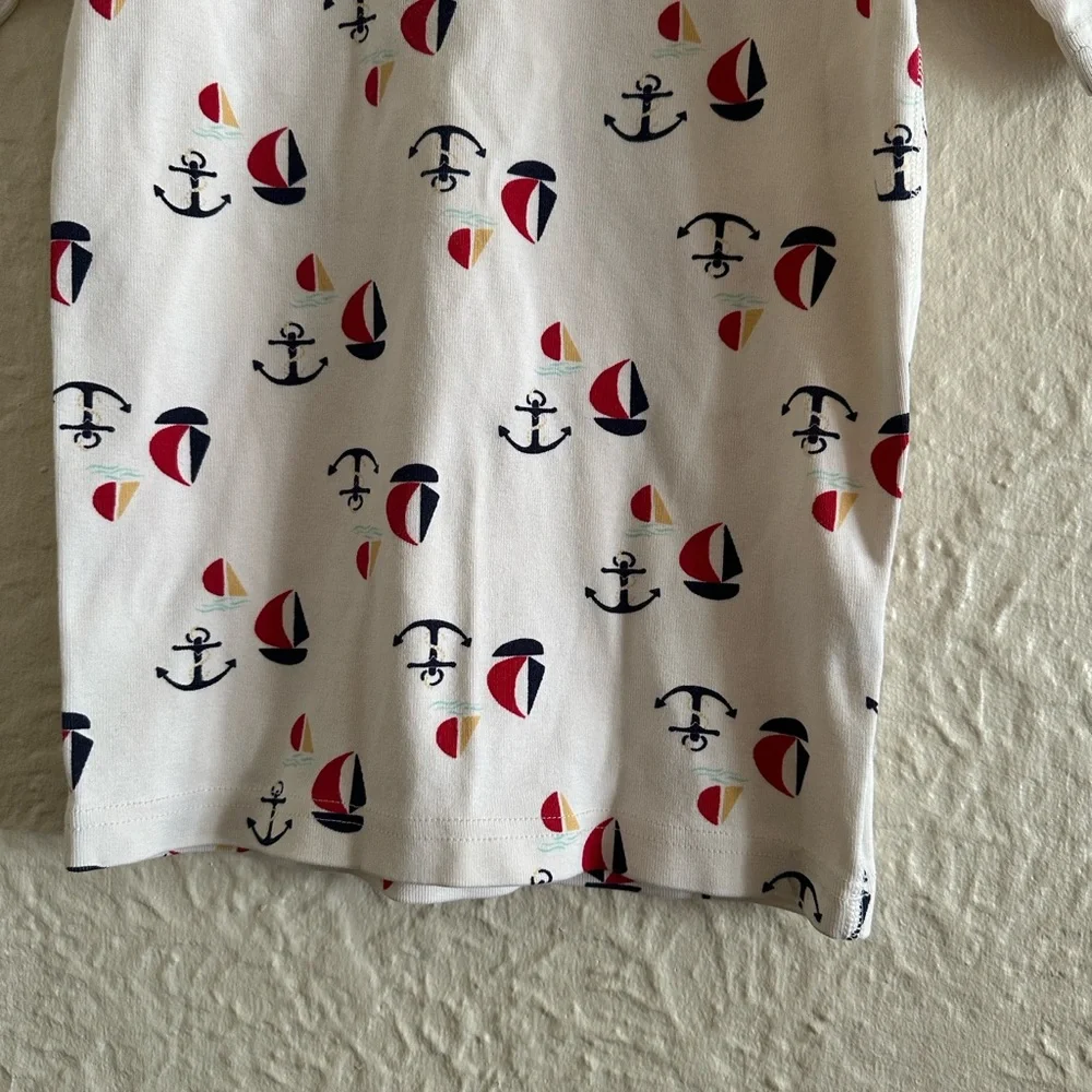 Hanna Andersson Short John Sailboat Anchor Top Red White Blue Kids Children’s 12